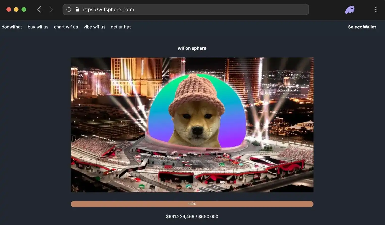 Dogwifhat (WIF) Raises $700K to Advertise on Las Vegas Sphere